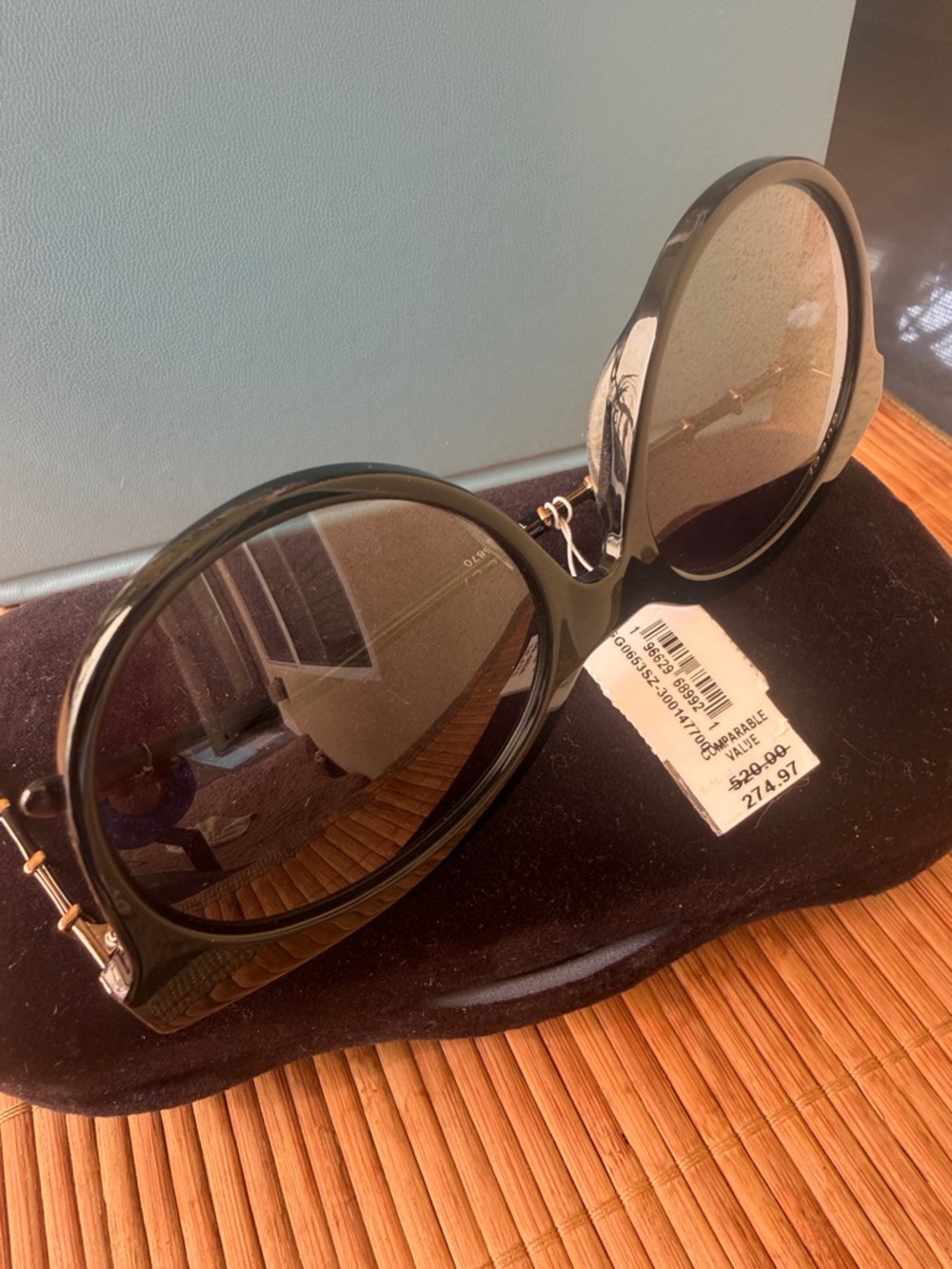 Gucci Oversized Round Sunglasses in Dark Olive